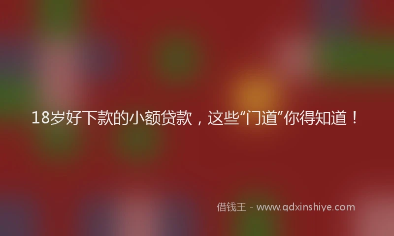18岁好下款的小额贷款，这些“门道”你得知道！