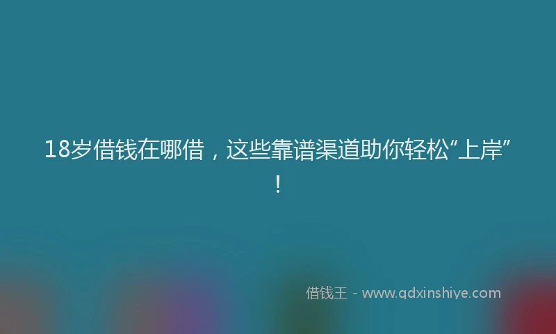 18岁借钱在哪借，这些靠谱渠道助你轻松“上岸”！