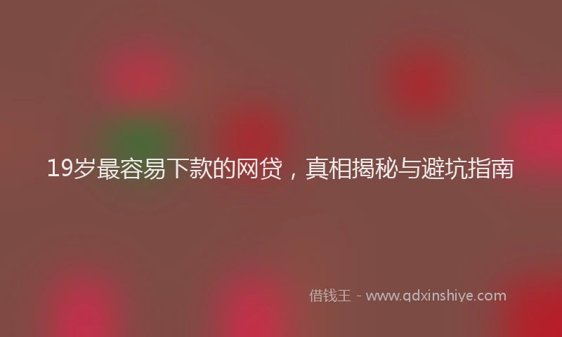 19岁最容易下款的网贷，真相揭秘与避坑指南