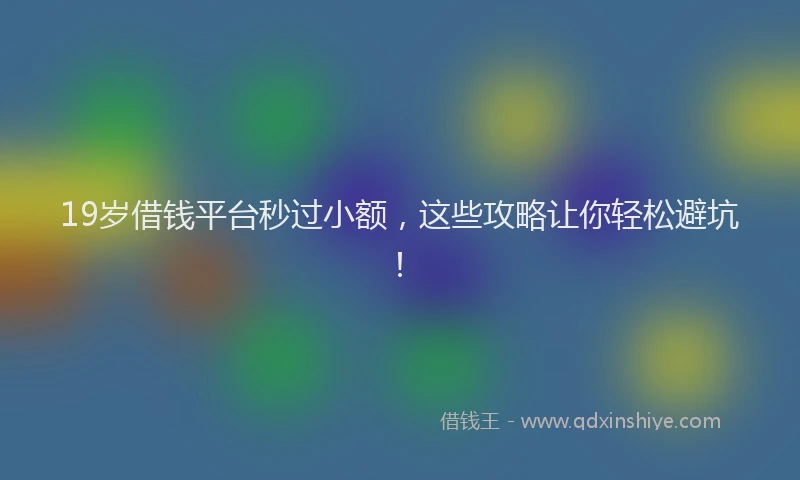 19岁借钱平台秒过小额，这些攻略让你轻松避坑！