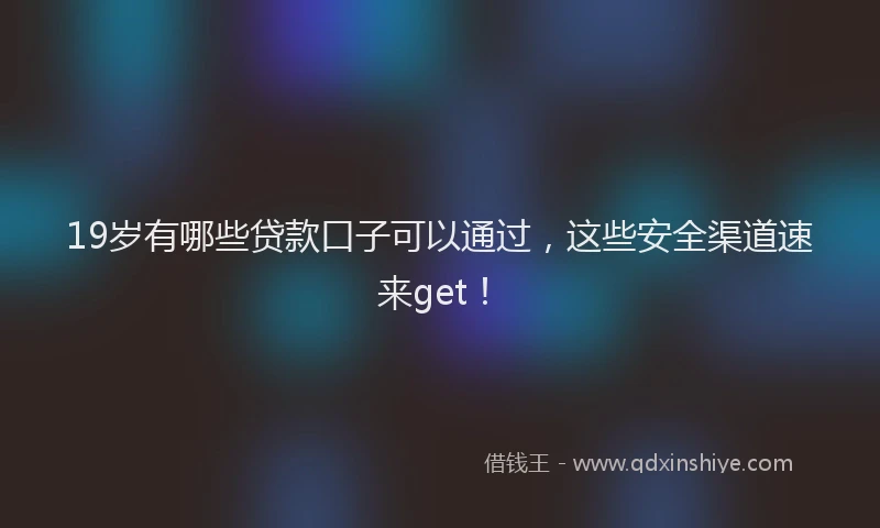 19岁有哪些贷款口子可以通过，这些安全渠道速来get！