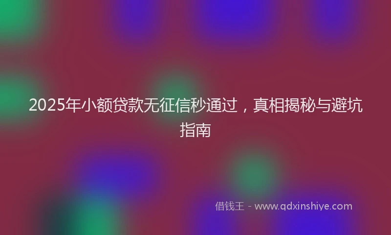 2025年小额贷款无征信秒通过，真相揭秘与避坑指南