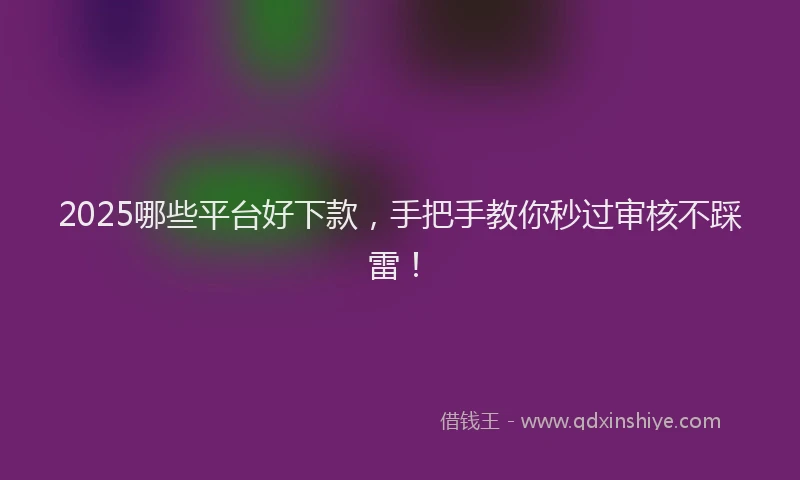 2025哪些平台好下款，手把手教你秒过审核不踩雷！