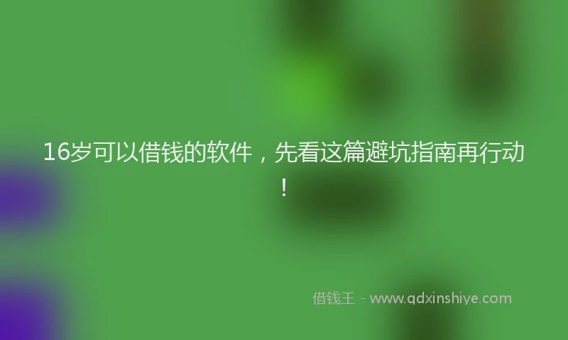16岁可以借钱的软件，先看这篇避坑指南再行动！