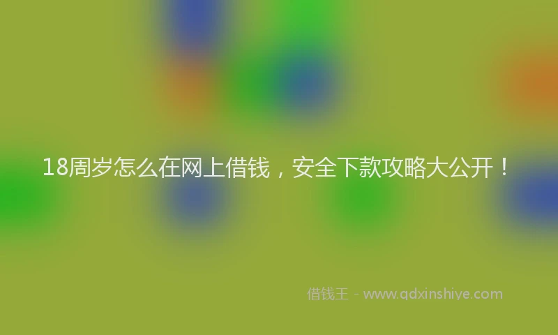 18周岁怎么在网上借钱，安全下款攻略大公开！