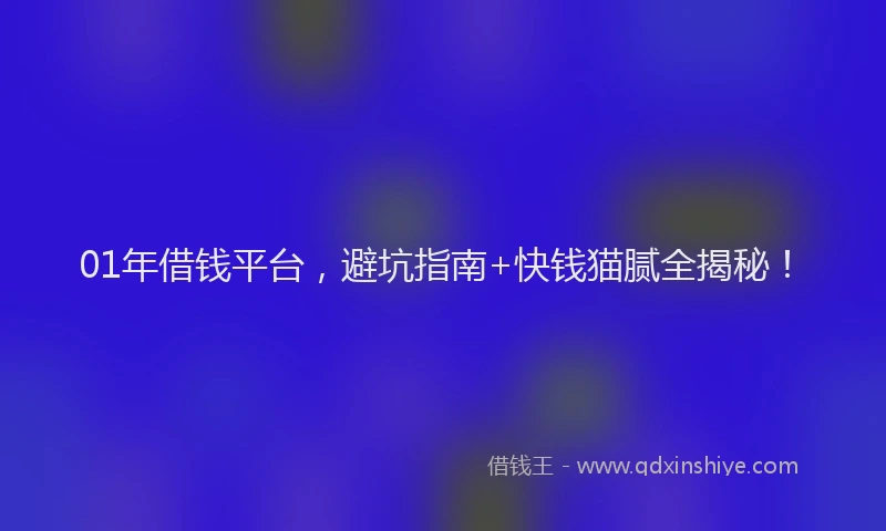 01年借钱平台，避坑指南+快钱猫腻全揭秘！