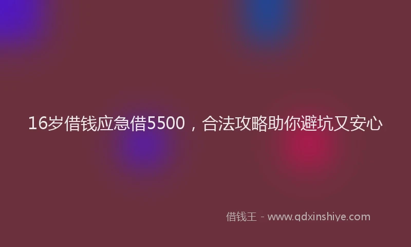 16岁借钱应急借5500，合法攻略助你避坑又安心