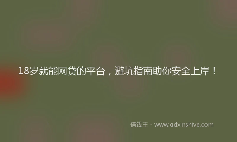 18岁就能网贷的平台，避坑指南助你安全上岸！