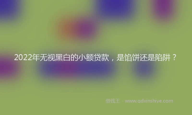 2022年无视黑白的小额贷款，是馅饼还是陷阱？