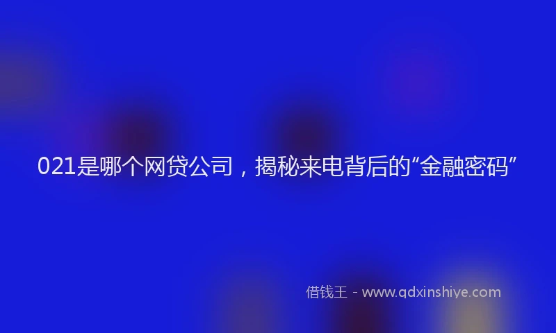 021是哪个网贷公司，揭秘来电背后的“金融密码”