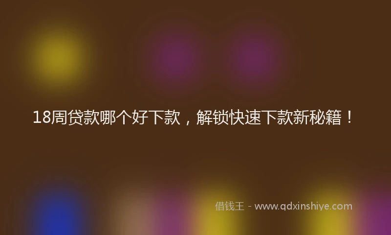 18周贷款哪个好下款，解锁快速下款新秘籍！