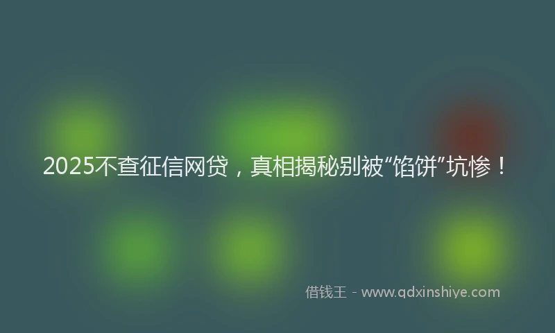 2025不查征信网贷，真相揭秘别被“馅饼”坑惨！