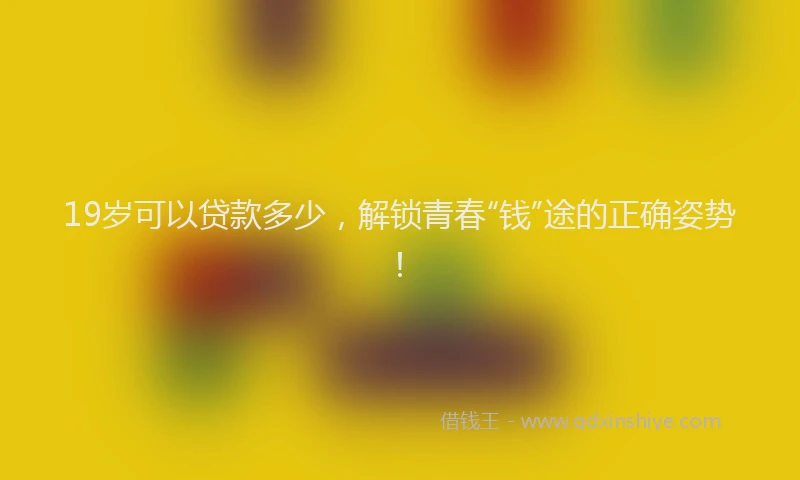 19岁可以贷款多少，解锁青春“钱”途的正确姿势！
