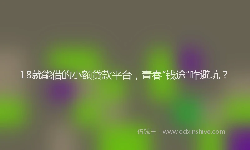 18就能借的小额贷款平台，青春“钱途”咋避坑？