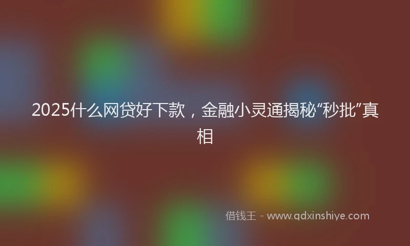 2025什么网贷好下款，金融小灵通揭秘“秒批”真相