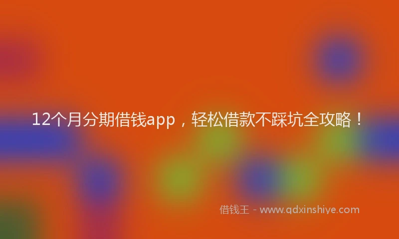 12个月分期借钱app，轻松借款不踩坑全攻略！