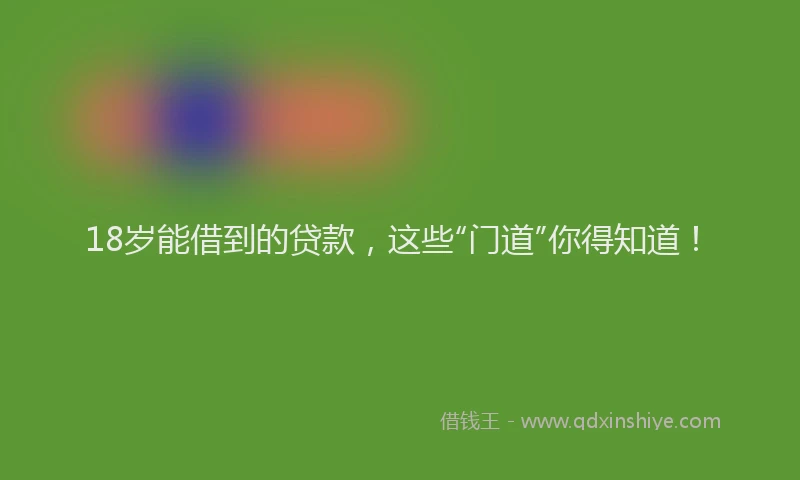 18岁能借到的贷款，这些“门道”你得知道！