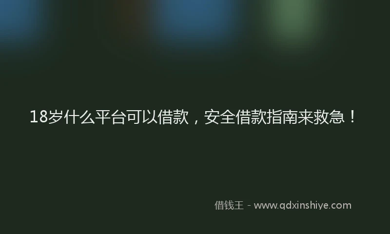 18岁什么平台可以借款，安全借款指南来救急！