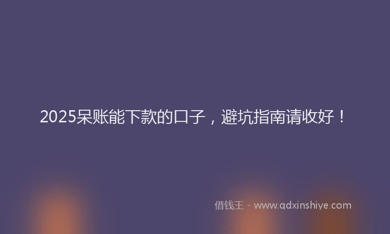 2025呆账能下款的口子，避坑指南请收好！