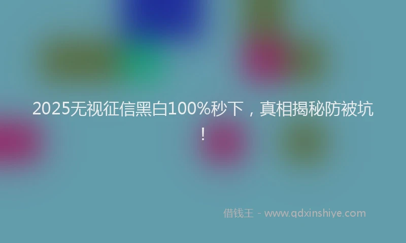 2025无视征信黑白100%秒下，真相揭秘防被坑！