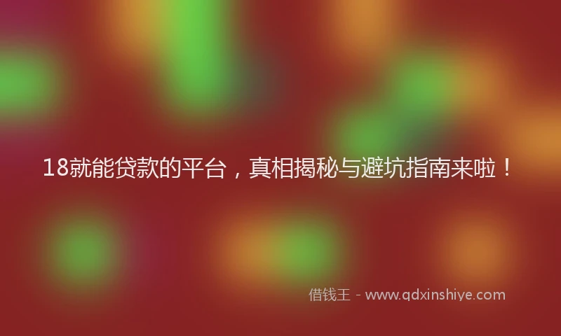 18就能贷款的平台，真相揭秘与避坑指南来啦！