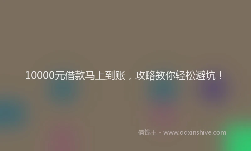 10000元借款马上到账，攻略教你轻松避坑！