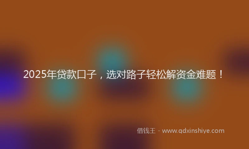 2025年贷款口子，选对路子轻松解资金难题！