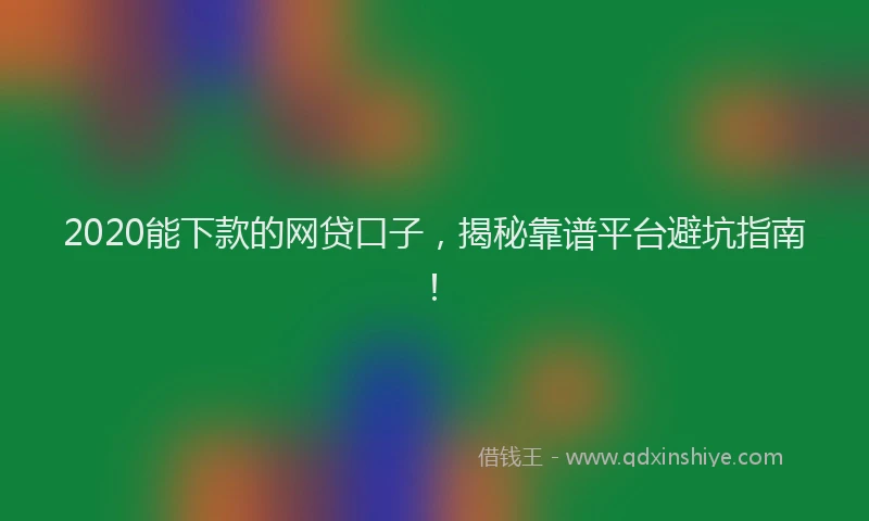 2020能下款的网贷口子，揭秘靠谱平台避坑指南！