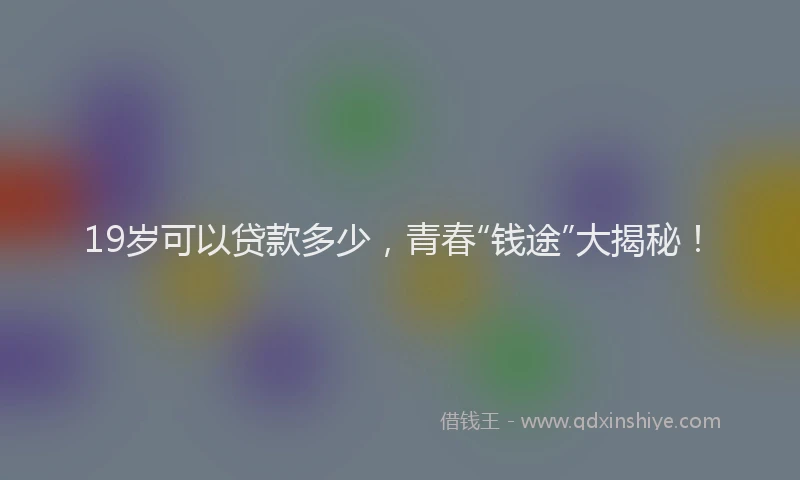 19岁可以贷款多少，青春“钱途”大揭秘！