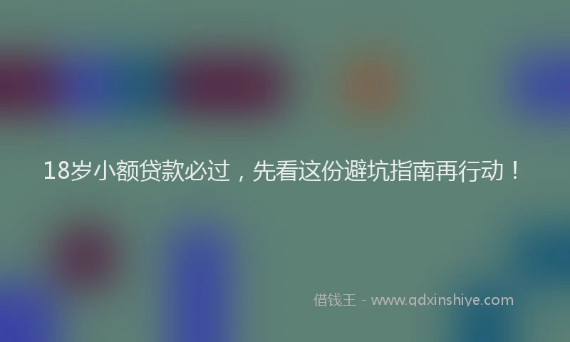 18岁小额贷款必过，先看这份避坑指南再行动！