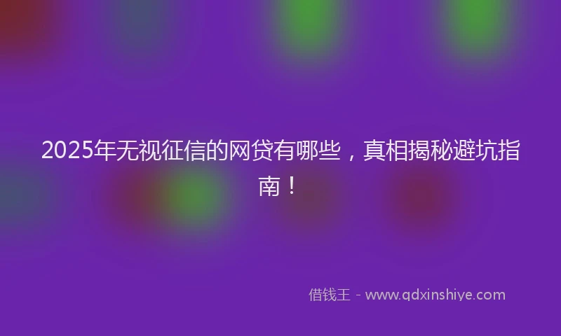 2025年无视征信的网贷有哪些，真相揭秘避坑指南！
