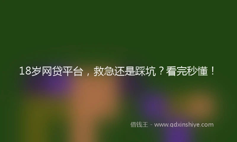 18岁网贷平台，救急还是踩坑？看完秒懂！
