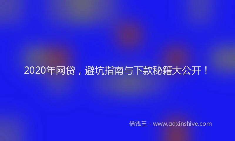 2020年网贷，避坑指南与下款秘籍大公开！