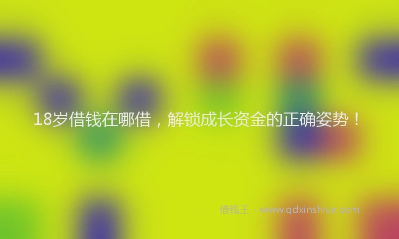 18岁借钱在哪借，解锁成长资金的正确姿势！