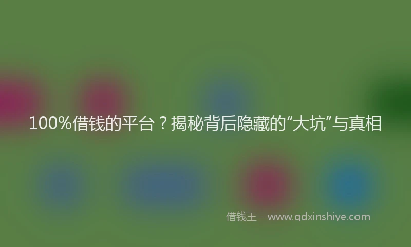 100%借钱的平台？揭秘背后隐藏的“大坑”与真相