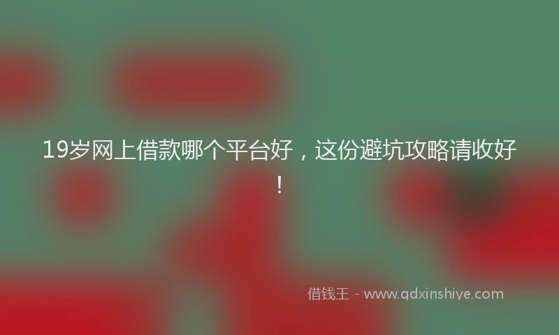19岁网上借款哪个平台好，这份避坑攻略请收好！