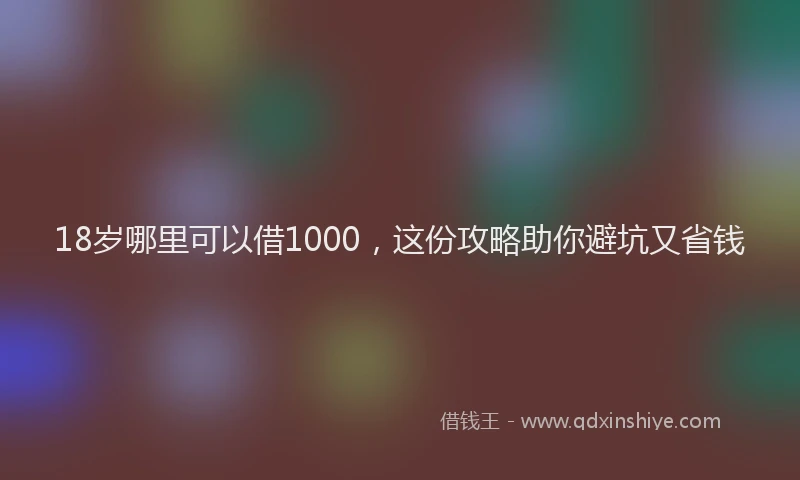 18岁哪里可以借1000，这份攻略助你避坑又省钱