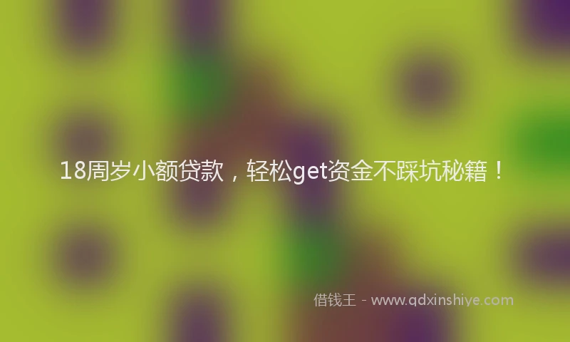18周岁小额贷款，轻松get资金不踩坑秘籍！