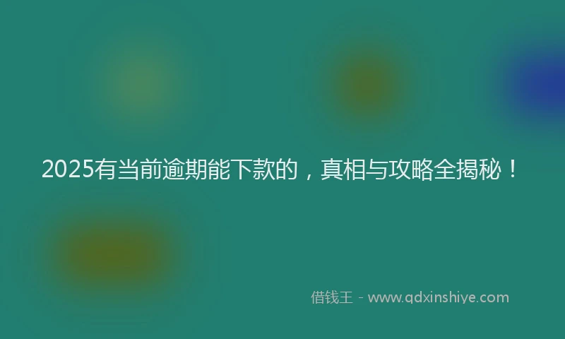 2025有当前逾期能下款的，真相与攻略全揭秘！