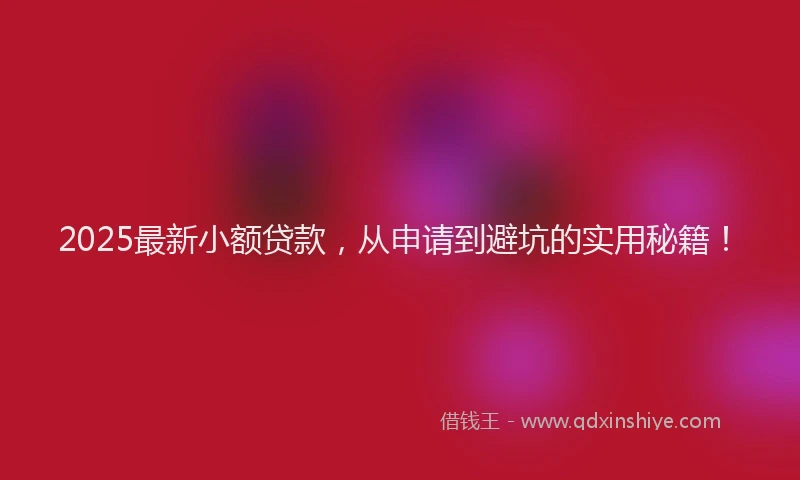 2025最新小额贷款，从申请到避坑的实用秘籍！