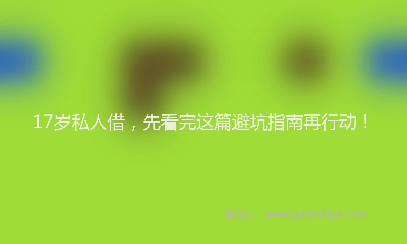 17岁私人借，先看完这篇避坑指南再行动！