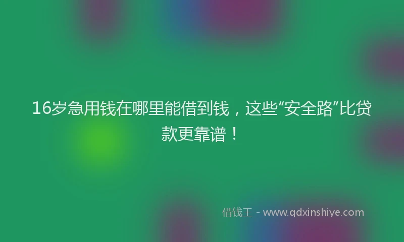 16岁急用钱在哪里能借到钱，这些“安全路”比贷款更靠谱！