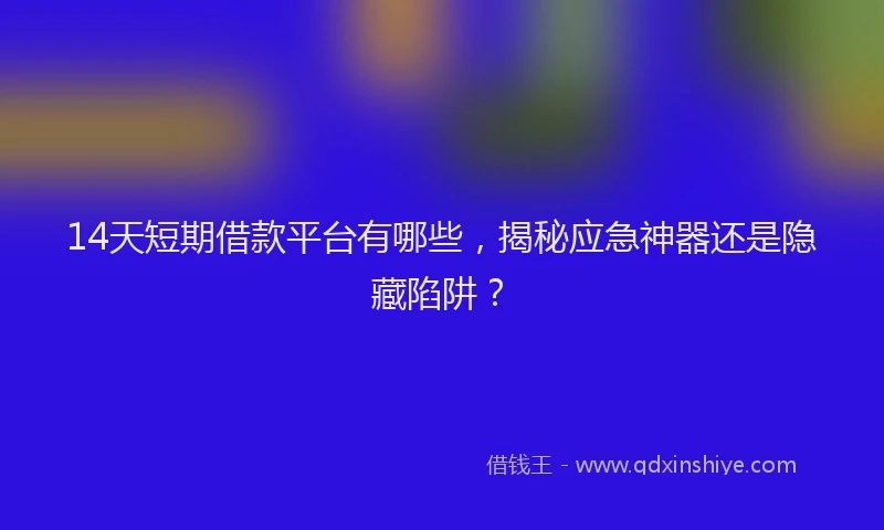 14天短期借款平台有哪些，揭秘应急神器还是隐藏陷阱？
