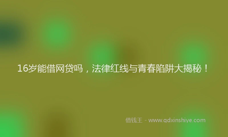 16岁能借网贷吗，法律红线与青春陷阱大揭秘！