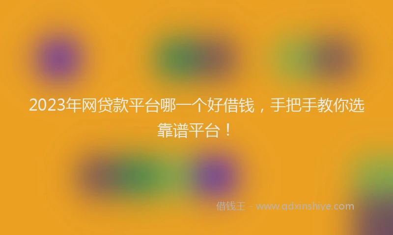 2023年网贷款平台哪一个好借钱，手把手教你选靠谱平台！