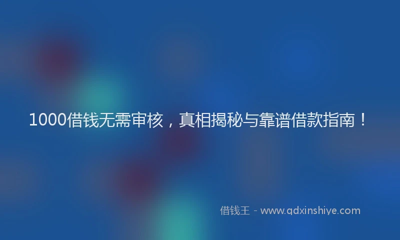 1000借钱无需审核，真相揭秘与靠谱借款指南！