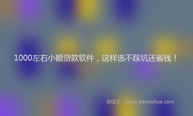 1000左右小额贷款软件，这样选不踩坑还省钱！