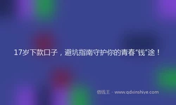 17岁下款口子，避坑指南守护你的青春“钱”途！