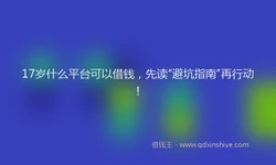 17岁什么平台可以借钱，先读“避坑指南”再行动！