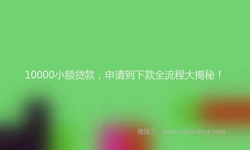 10000小额贷款，申请到下款全流程大揭秘！